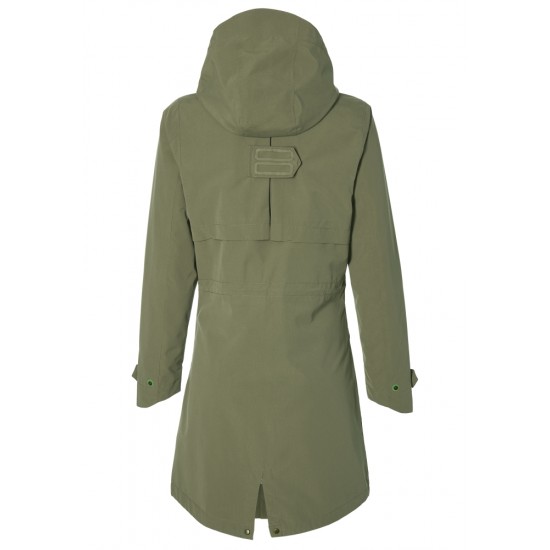 Regenjas Basil Mosse Parka - Dames Olive Green