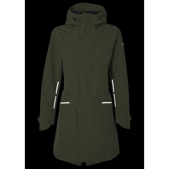 Regenjas Basil Mosse Parka - Dames Olive Green