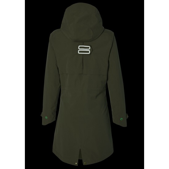 Regenjas Basil Mosse Parka - Dames Olive Green
