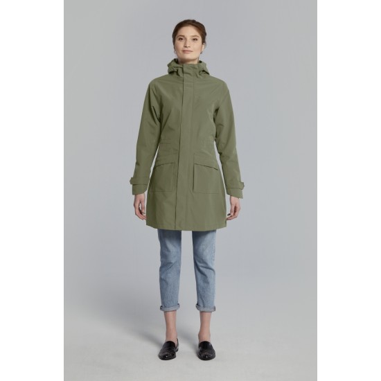 Regenjas Basil Mosse Parka - Dames Olive Green