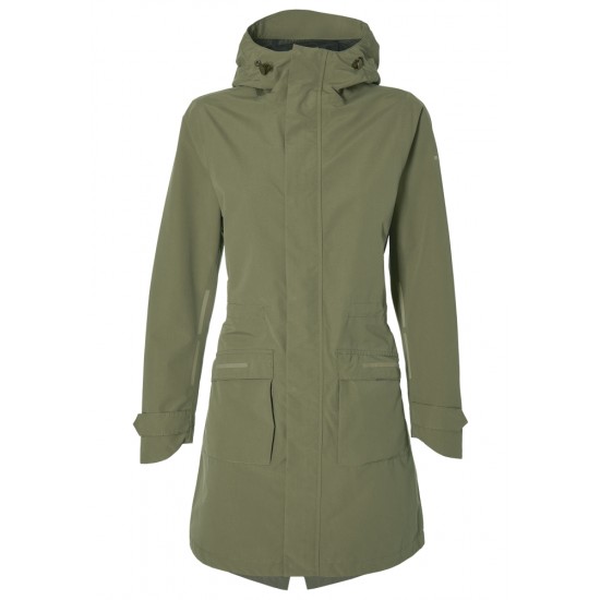 Regenjas Basil Mosse Parka - Dames Olive Green