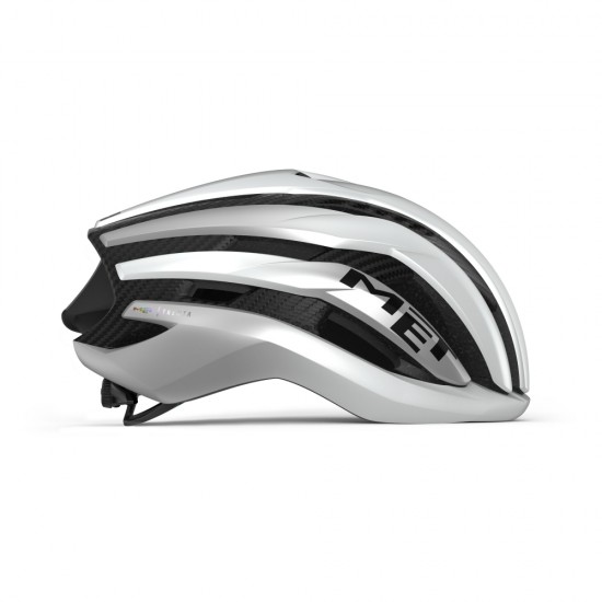 Fietshelm MET Trenta 3K Carbon MIPS - White Silver Metallic