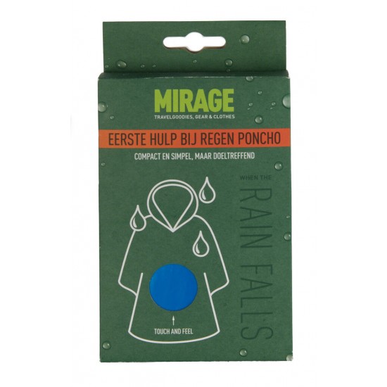 Regenponcho Mirage Rainfall - Wegwerp Blauw Unisize Unisize 