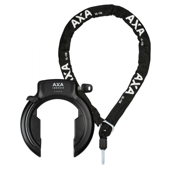 Slotset Axa Imenso L / ULC - Ringslot + Insteekketting met Tas  Zwart 