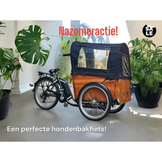 Elektrische Cangoo Easy hondenbakfiets met toebehoren