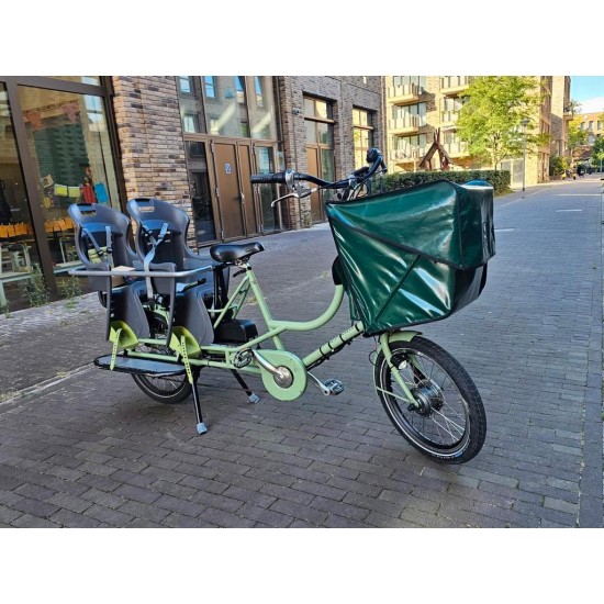 Elektrische Longtail tweelingfiets met nieuwe accu en motor