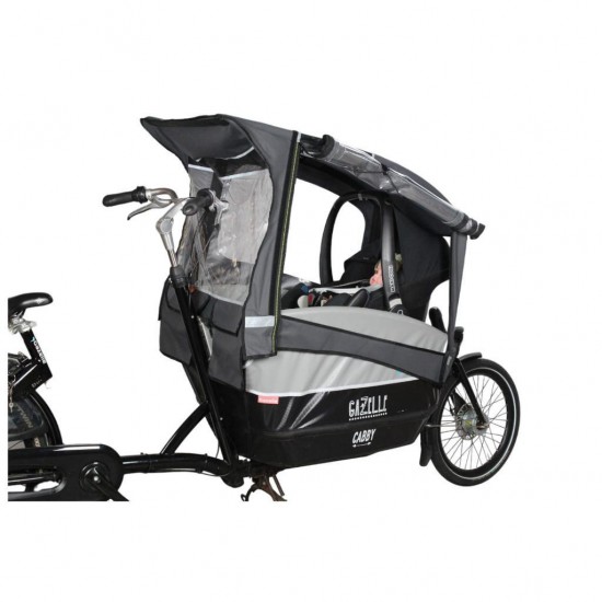 Nieuwe  Gazelle cabby bakfiets regentent met tentstokken