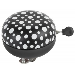 Bicycle bell Ding-Dong M-Wave ø80mm - black with white fluorescent dots