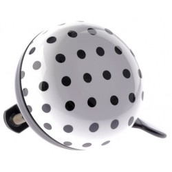 Bicycle bell  Ding-Dong NietVerkeerd Dots ø60 mm - white with black dots