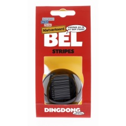 Bicycle bell Ding-Dong NietVerkeerd Stripes ø60 mm - black with white barcode