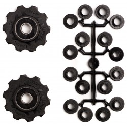 Pulley set 2 x 10 teeth Elvedes with standard sealed bearings and spacers