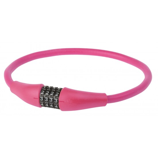 Kabelcijferslot M-Wave Silicon 900 x 12mm - roze