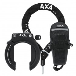 Frame lock Axa Block XXL with ULC100 plug-in chain and saddle bag - black