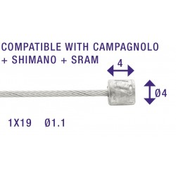 Inner shift cable Elvedes 2250mm stainless steel  Slick ø1,1mm N-nipple (blister)