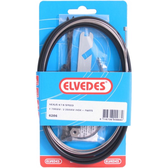 Shift cable set 4/7/8-speed Elvedes Nexus 1700 / 2250 mm stainless steel - black