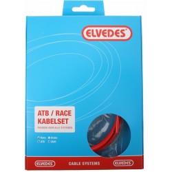 Jeu de câbles de dérailleur Elvedes MTB/Race cpl. - rouge (dans une boîte)