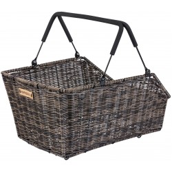 Bicycle basket for rear carrier Basil Cento Rattan Look MIK 46 x 34 x 26 cm - nature brown