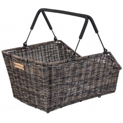 Bicycle basket for rear carrier Basil Cento Rattan Look Multi System 49 x 34 x 26 cm - brown