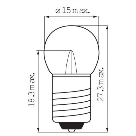 Lampje (voor) Edge 6V 0.45 Watt met schroefdraad