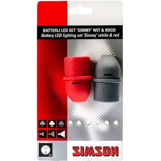 Simson Verlichtingsset LED ''Simmy'' - zwart/rood (batterij)