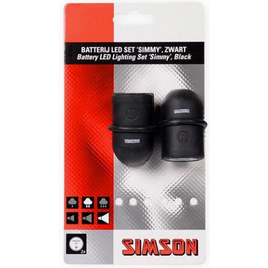 Simson Batterij LED set ''Simmy'' - zwart/zwart