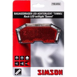 Batterij bagagedrager achterlicht Simson Tunnel 3 LED - Auto/On/Off