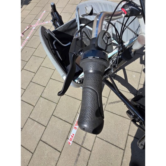 Elektrische Gazelle Cabby bakfiets met regentent