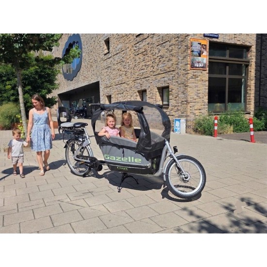Elektrische Gazelle Cabby bakfiets met Bafang middenmotor
