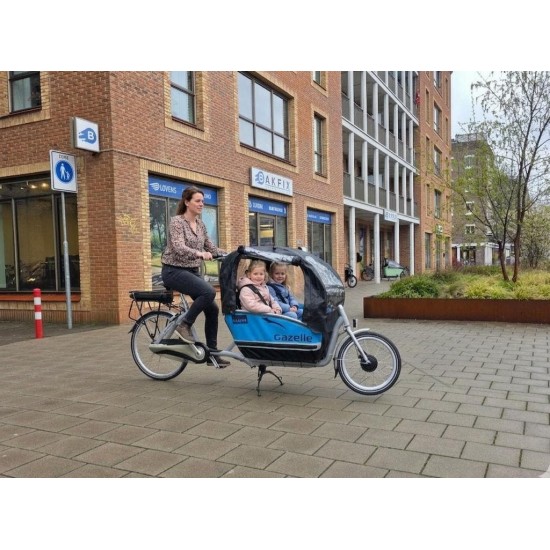 Elektrische Gazelle Cabby bakfiets met huif