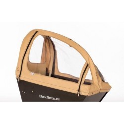 Bakfiets.nl waterdichte regentent  CargoBike Long 90% open hoog+rits lang zwart