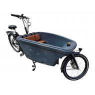 Dolly Cargo bike cushion set, model Evi, color cognac, 3 cm thick sky leather cargo bike cushions