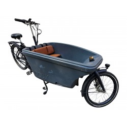 Dolly Cargo bike cushion set, model Evi, color cognac, 3 cm thick sky leather cargo bike cushions