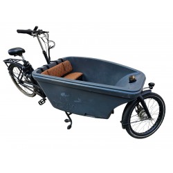 Dolly Cargo-Fahrradkissenset, Modell Capi, Farbe Cognac, 3 cm dicke Sky-Leder-Lastenfahrradkissen