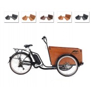 Ensemble de coussins pour vélo cargo Cangoo Easy modèle Capi, couleur cognac