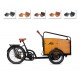 Ensemble de coussins pour vélo cargo Cangoo Noon modèle Capi, couleur cognac