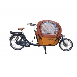 Babboe City housse de vélo cargo imperméable de luxe pour tente de pluie couleur Cognac (sans poteaux de tente)