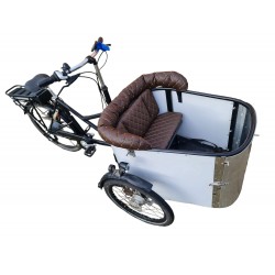Ensemble de coussins pour vélo cargo Nihola modèle Capi Extralux, couleur marron foncé