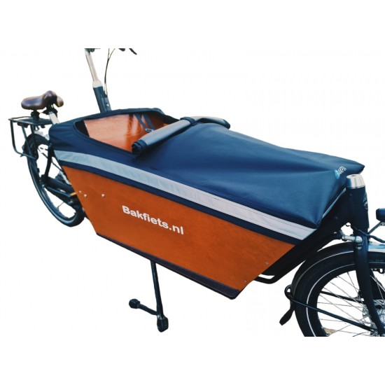 Cargo bike Bakfiets.nl lang bakfiets waterdichte afdekhoes box cover kleur zwart