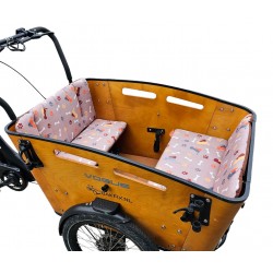 Ensemble de coussins pour vélo cargo Vogue Carry 3 modèle Berky, couleur taupe