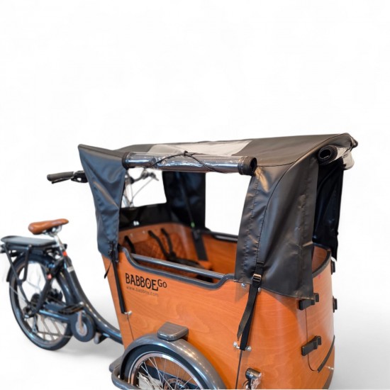 Babboe Curve XL waterproof rain tent cargo bike cover color black (with tent poles)