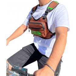 Brusttaschenweste mit Handytasche, reflektierendem Rücken und verstellbar