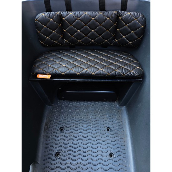 Dolly Cargo bike cushion set, model Capi, color black, 3 cm thick sky leather cargo bike cushions