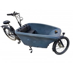 Dolly Cargo bike cushion set, model Evi, color black, 3 cm thick sky leather cargo bike cushions