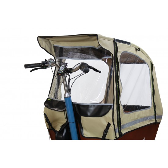 Bakfiets.nl Tente de pluie imperméable XL Housse de pluie Cargo Bike Housse de pluie longue extra haute de couleur crème