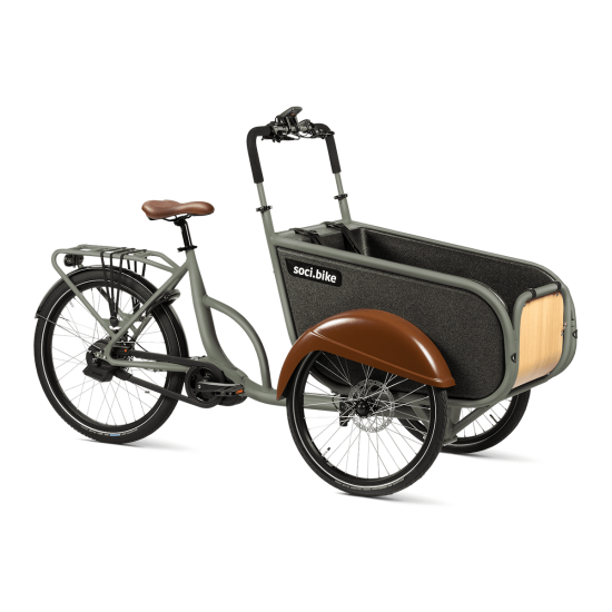 SociBike Compact Tricycle Cargo Bike Cement Gray